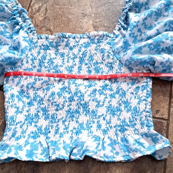 Cute  Girl Soul smocked peplum summer top. Only worn once or twice. Size small - Picture 2 of 3